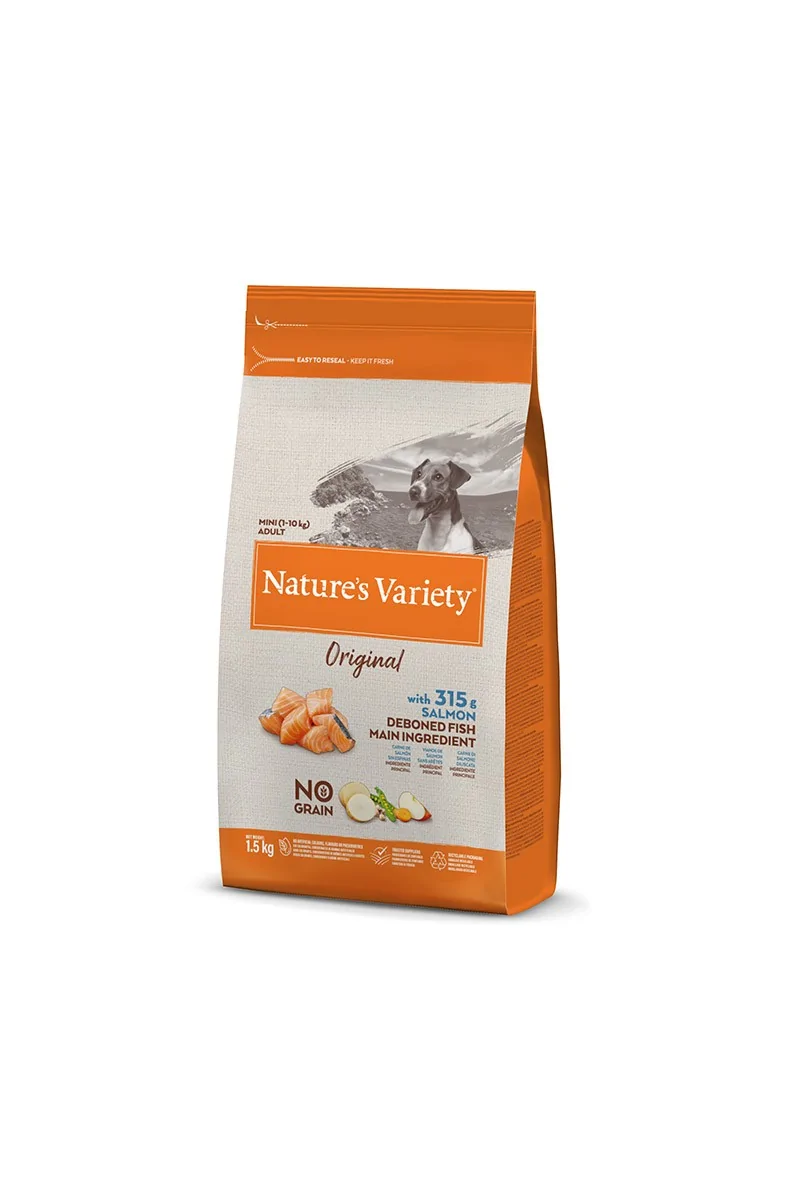 Comida Natural Perro NatureS V Origin Canine Adult Mini Salmon 1,5Kg