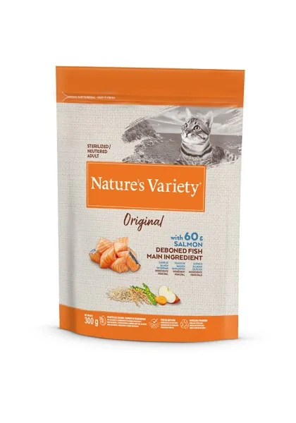 Comida Natural Gato NatureS V Origin Feline Adult Stz Salmon 8X300Gr