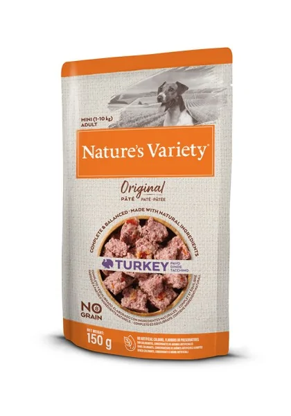 Comida Natural Perro NatureS V Original Canine Adult Mini Pavo 8X150Gr