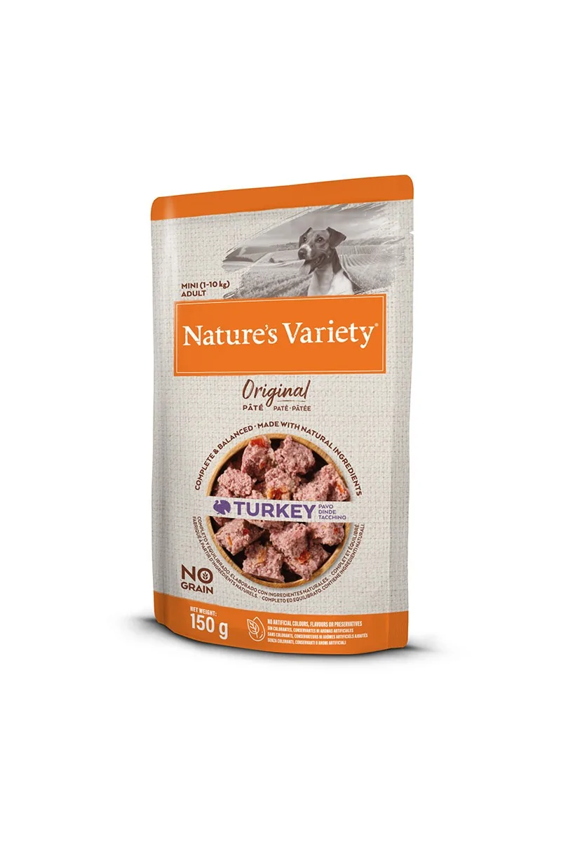 Comida Natural Perro NatureS V Original Canine Adult Mini Pavo 8X150Gr