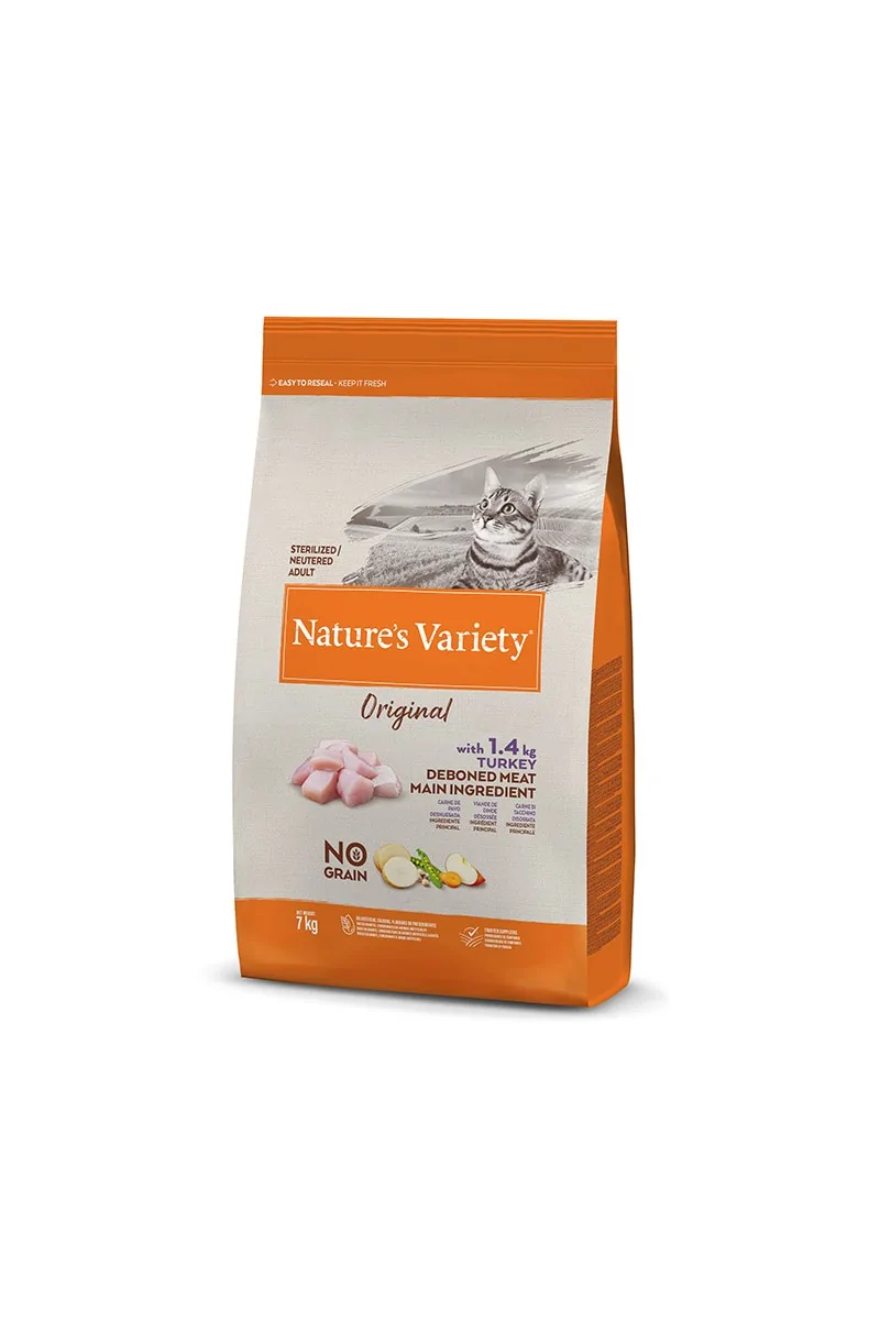 Comida Natural Gato NatureS V Original Feline Adult Steril Pavo 7Kg