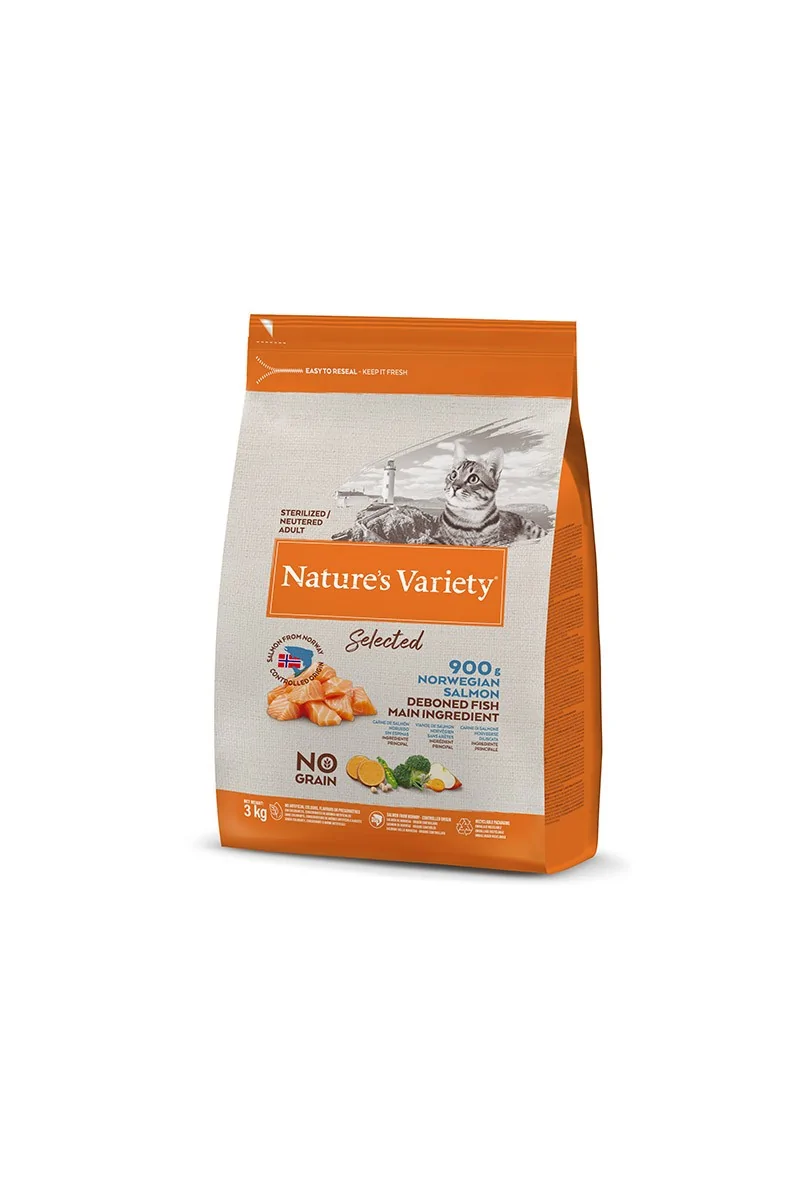 Comida Natural Gato NatureS V Selec Feline Adult Steril Salmon 3Kg