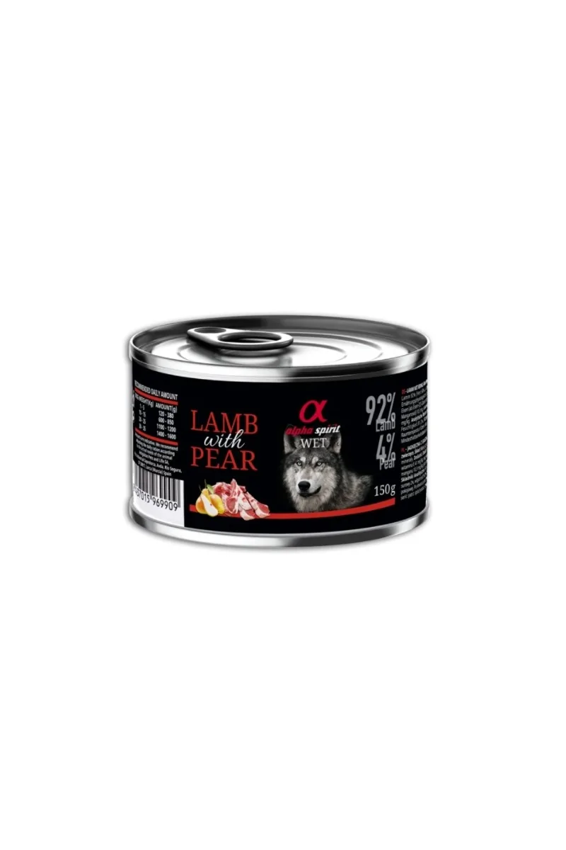 Comida Perro Adulto Pienso Alpha Spirit Canine Adult Cordero Pera Lata 150Gr