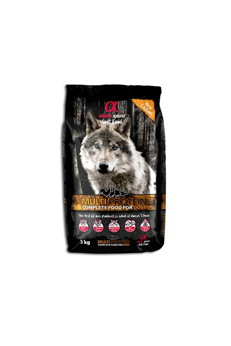 Comida Perro Adulto Pienso Alpha Spirit Canine Multiproteico Semihumedo 3Kg