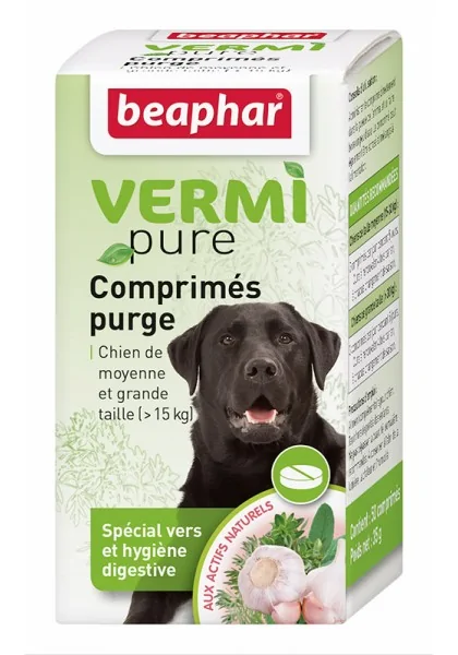 Higiene Beaphar Vermipure Antiparasitario Interno Intern Natural Perro Gran 50Cpd