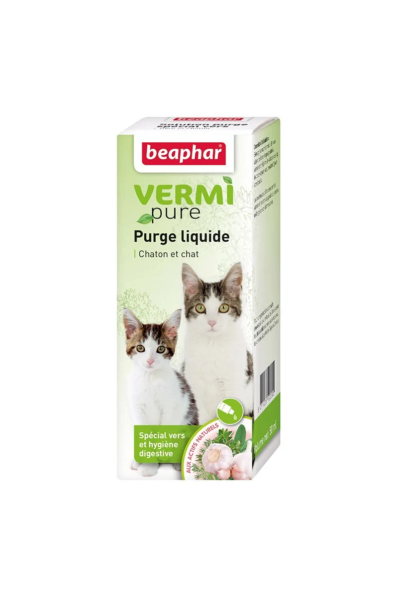 Higiene Beaphar Vermipure Antiparasitario Interno Natural Gato Sol.50Ml