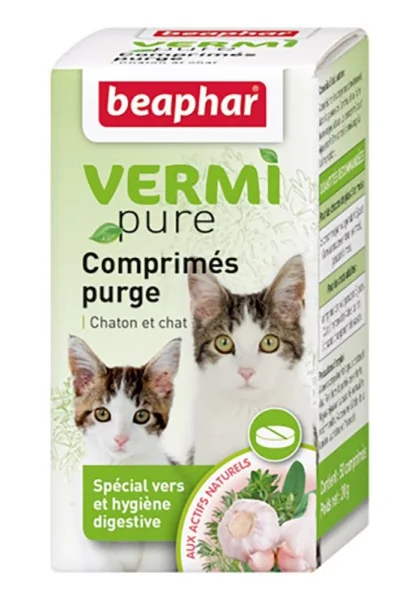 Higiene Beaphar Vermipure Antiparasitario Interno Natural Gato 50Cpd