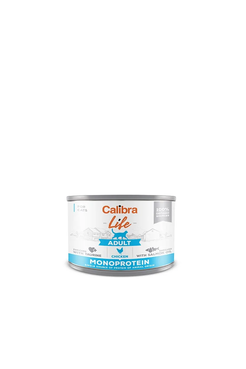 Comida Premium Gato Calibra Cat Life Lata Adult Pollo 6X200Gr