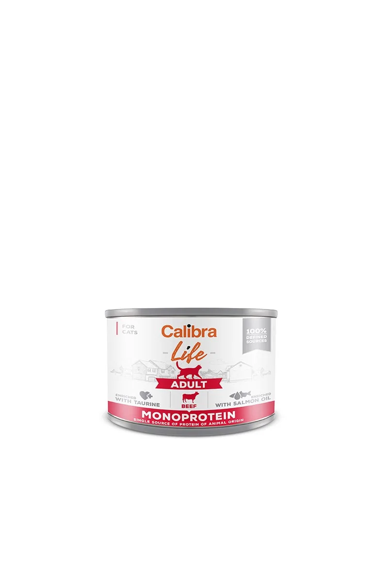 Comida Premium Gato Calibra Cat Life Lata Adult Ternera 6X200Gr