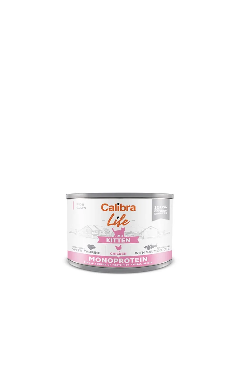 Comida Premium Gato Calibra Cat Life Lata Kitten Pollo 6X200Gr