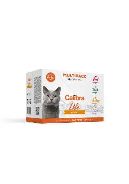 Comida Premium Gato Calibra Cat Life Pouch Adult Multipack 12X85Gr