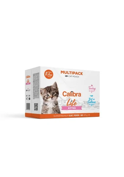 Comida Premium Gato Calibra Cat Life Pouch Kitten Multipack 12X85Gr