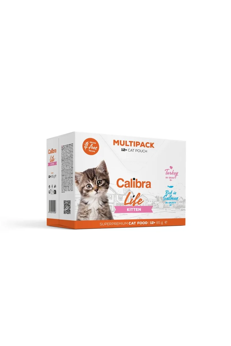 Comida Premium Gato Calibra Cat Life Pouch Kitten Multipack 12X85Gr