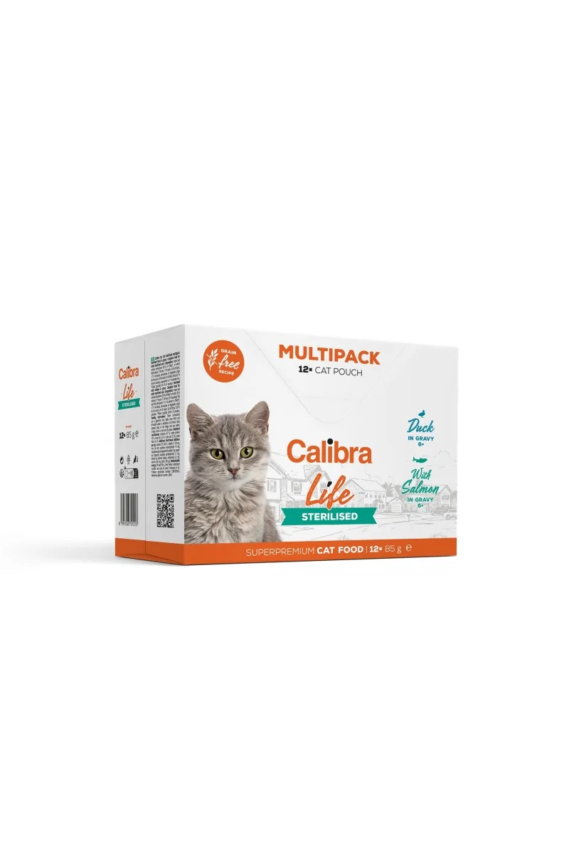 Comida Premium Gato Calibra Cat Life Pouch Sterilised Multipack 12X85Gr