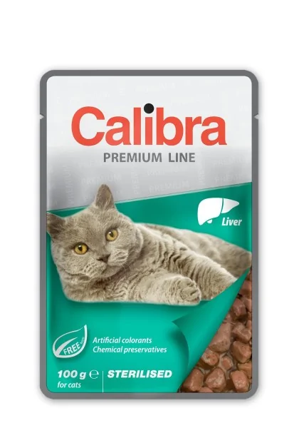 Comida Premium Gato Calibra Cat Sterilised Pouch Higado Caja 24X100Gr