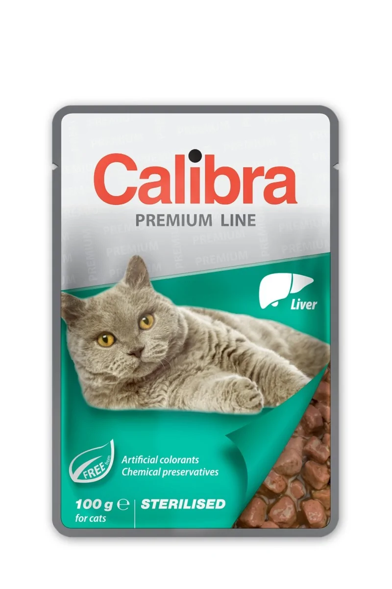 Comida Premium Gato Calibra Cat Sterilised Pouch Higado Caja 24X100Gr