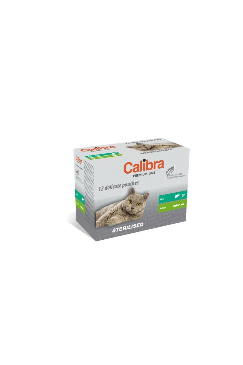 Comida Premium Gato Calibra Cat Sterilised Pouch Multipack Caja 12X100Gr