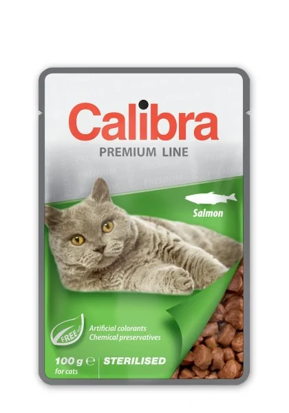 Comida Premium Gato Calibra Cat Sterilised Pouch Salmon Caja 24X100Gr