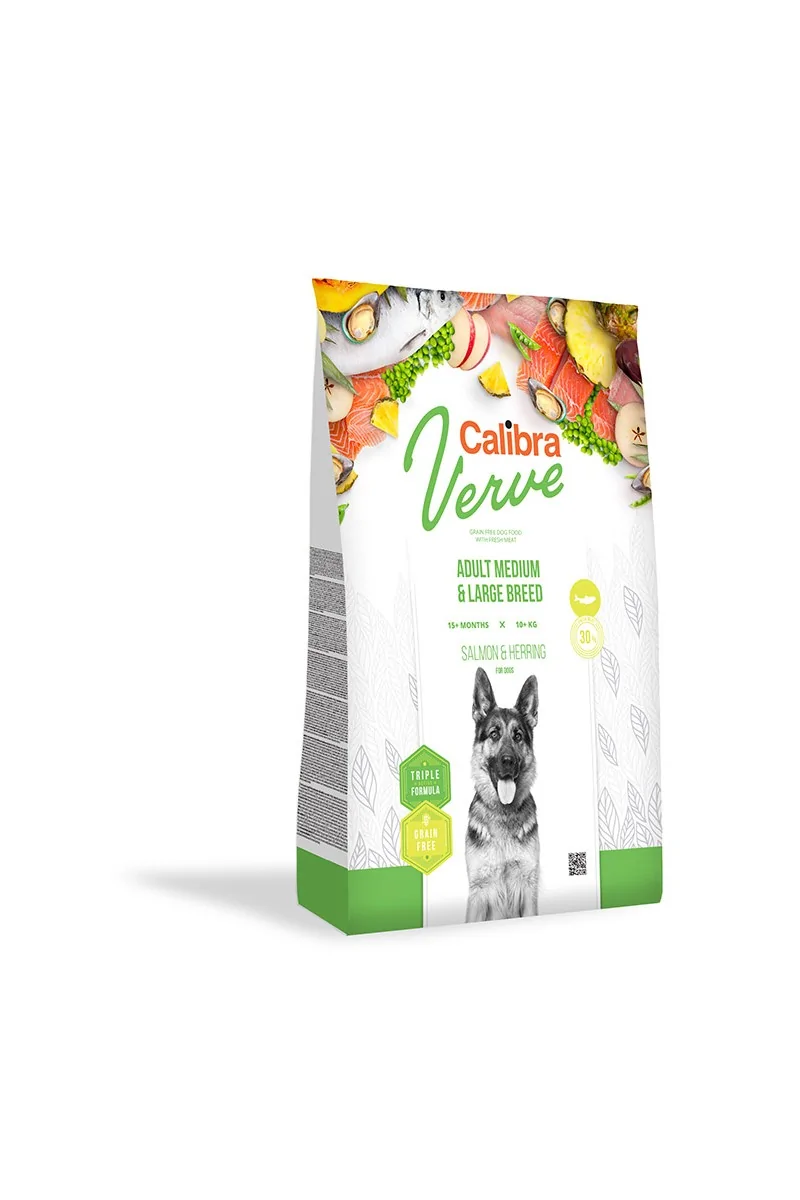 Premium Natural Perro Calibra Dog Gf Verve Adult Med Lar Breed Arenque Salmon 12Kg