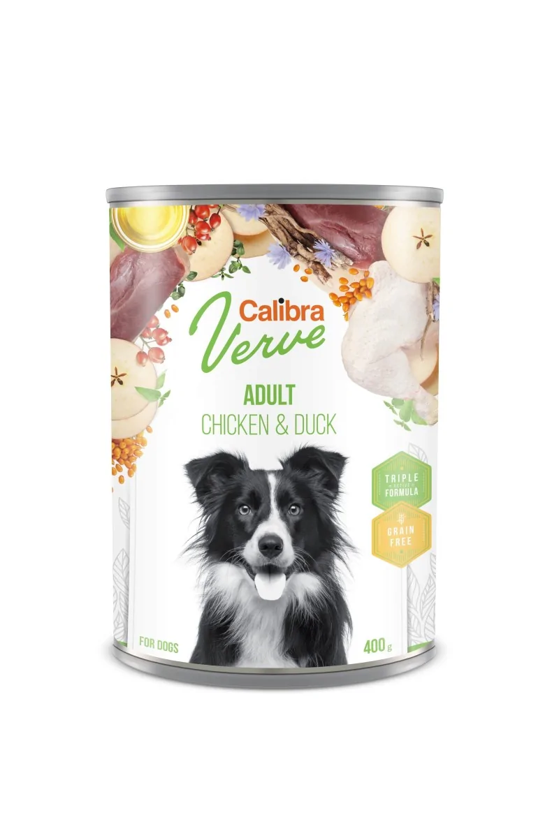 Premium Natural Perro Calibra Dog Gf Verve Adult Pollo Y Pato Caja 6X400Gr