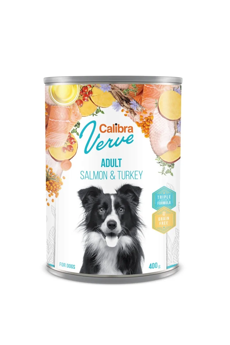 Premium Natural Perro Calibra Dog Gf Verve Adult Salmón Y Pavo Caja 6X400Gr