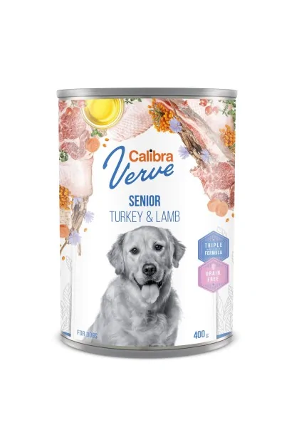 Premium Natural Perro Calibra Dog Gf Verve Senior Pavo Y Cordero Caja 6X400Gr