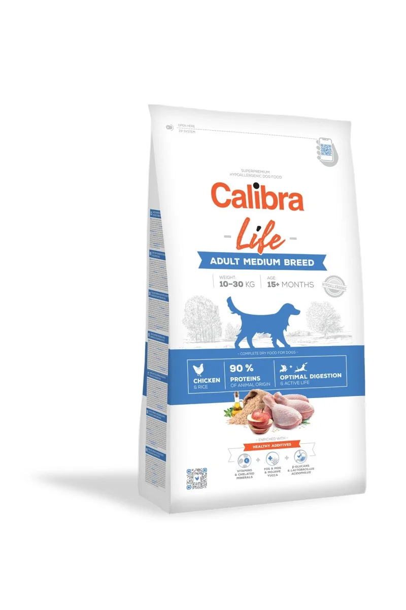 Premium Natural Perro Calibra Dog Life Adult Medium Breed Pollo 12Kg