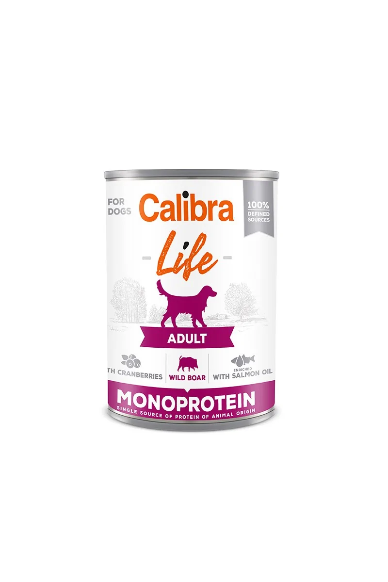 Premium Natural Perro Calibra Dog Life Lata Adult Jabalí Con Arandanos 6X400Gr