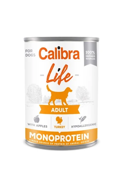 Premium Natural Perro Calibra Dog Life Lata Adult Pavo Con Manzanas 6X400Gr