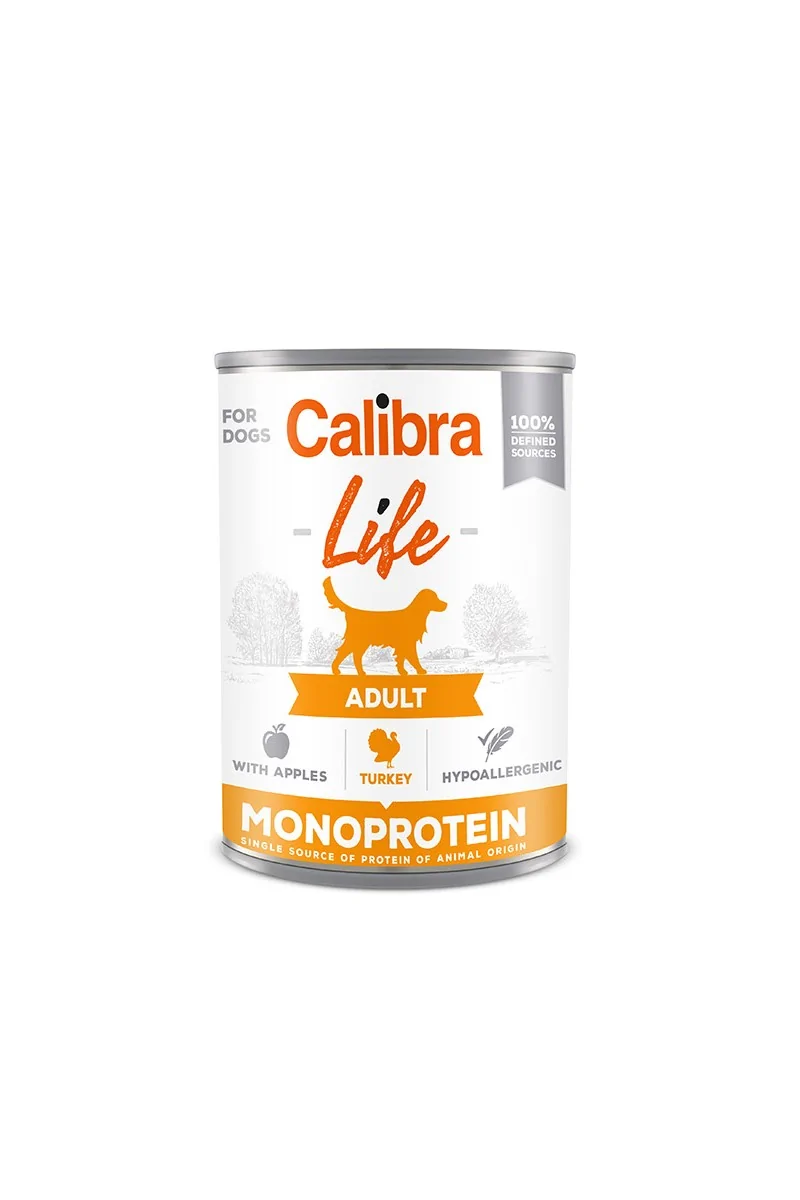 Premium Natural Perro Calibra Dog Life Lata Adult Pavo Con Manzanas 6X400Gr