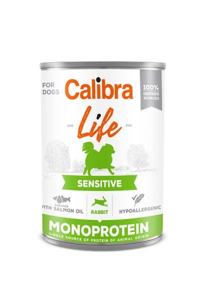 Premium Natural Perro Calibra Dog Life Lata Sensitive Conejo 6X400Gr