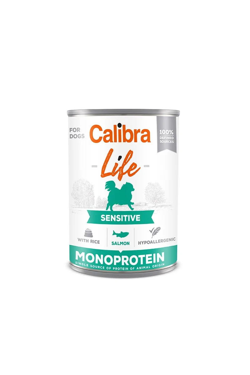 Premium Natural Perro Calibra Dog Life Lata Sensitive Salmon Y Arroz 6X400Gr