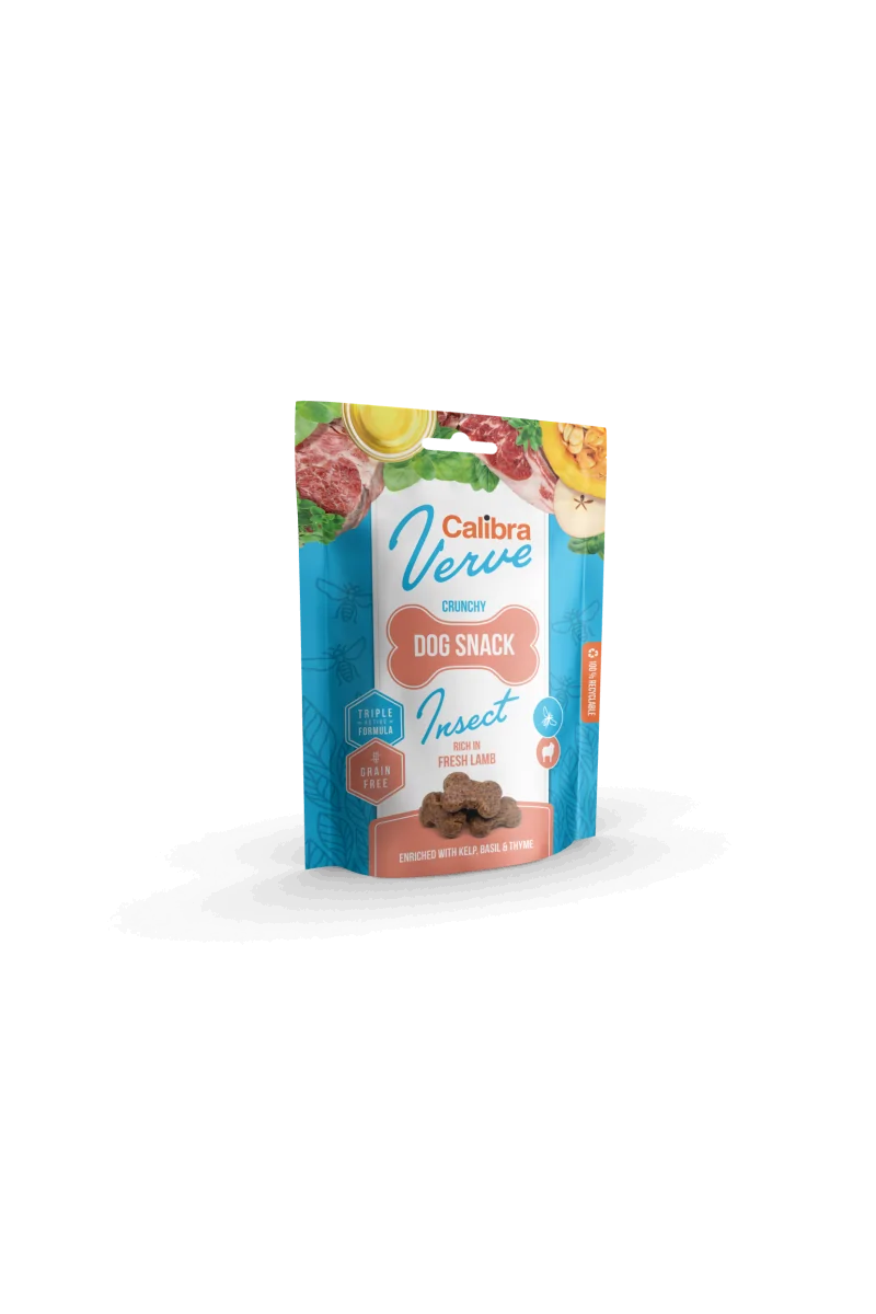 Premium Natural Perro Calibra Dog Verve Crunchy Snack Insectos Y Cordero Fres 150G