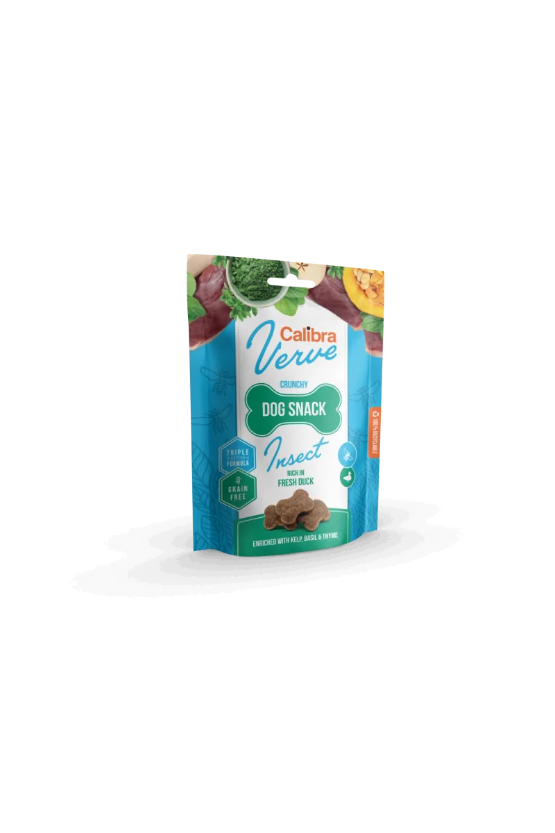 Premium Natural Perro Calibra Dog Verve Crunchy Snack Insectos Y Pato Fresco 150G