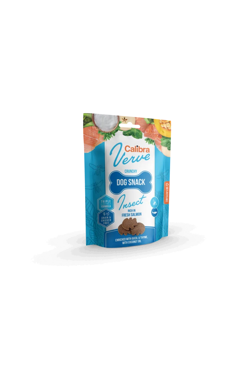 Premium Natural Perro Calibra Dog Verve Crunchy Snack Insectos Y Salmón Fresc 150G