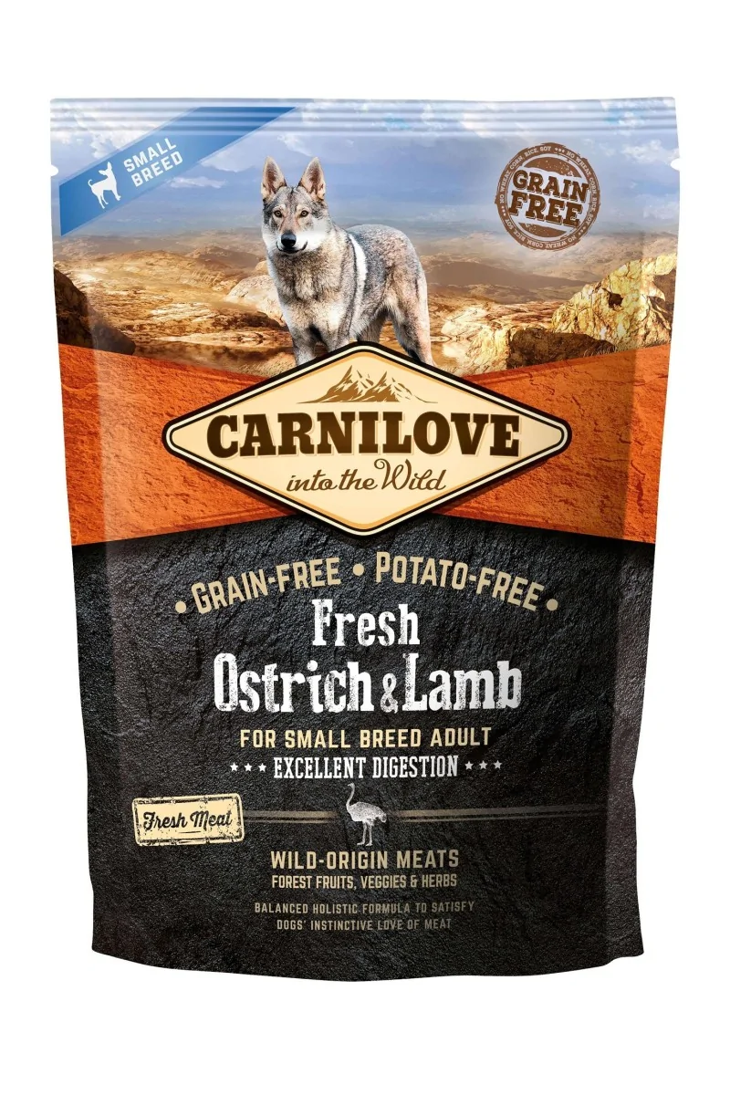 Proteinas Perro Premium Carnilove Canine Adult Small Fresh Avestruz Cordero 1,5Kg