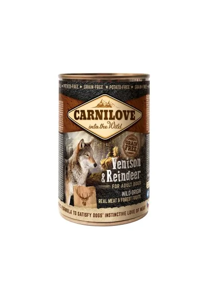 Proteinas Perro Premium Carnilove Canine Adult Venado Reno Caja 6X400Gr