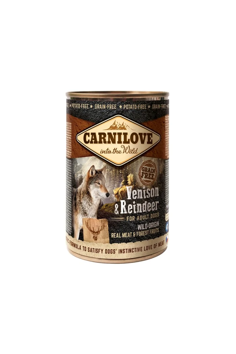 Proteinas Perro Premium Carnilove Canine Adult Venado Reno Caja 6X400Gr