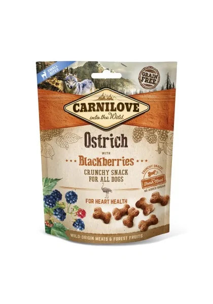 Proteinas Perro Premium Carnilove Canine Crunchy Snack Avestruz Moras Caja 6X200Gr