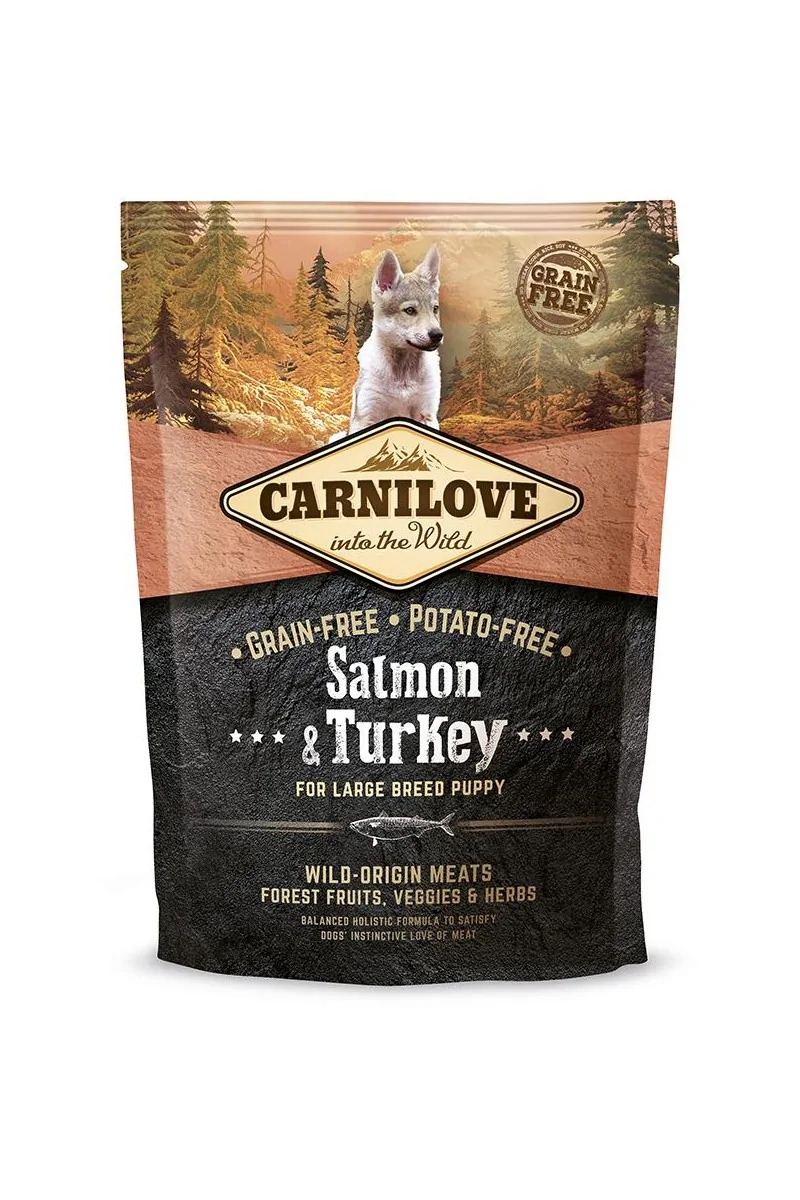 Proteinas Perro Premium Carnilove Canine Puppy Large Salmon Pavo 1,5Kg