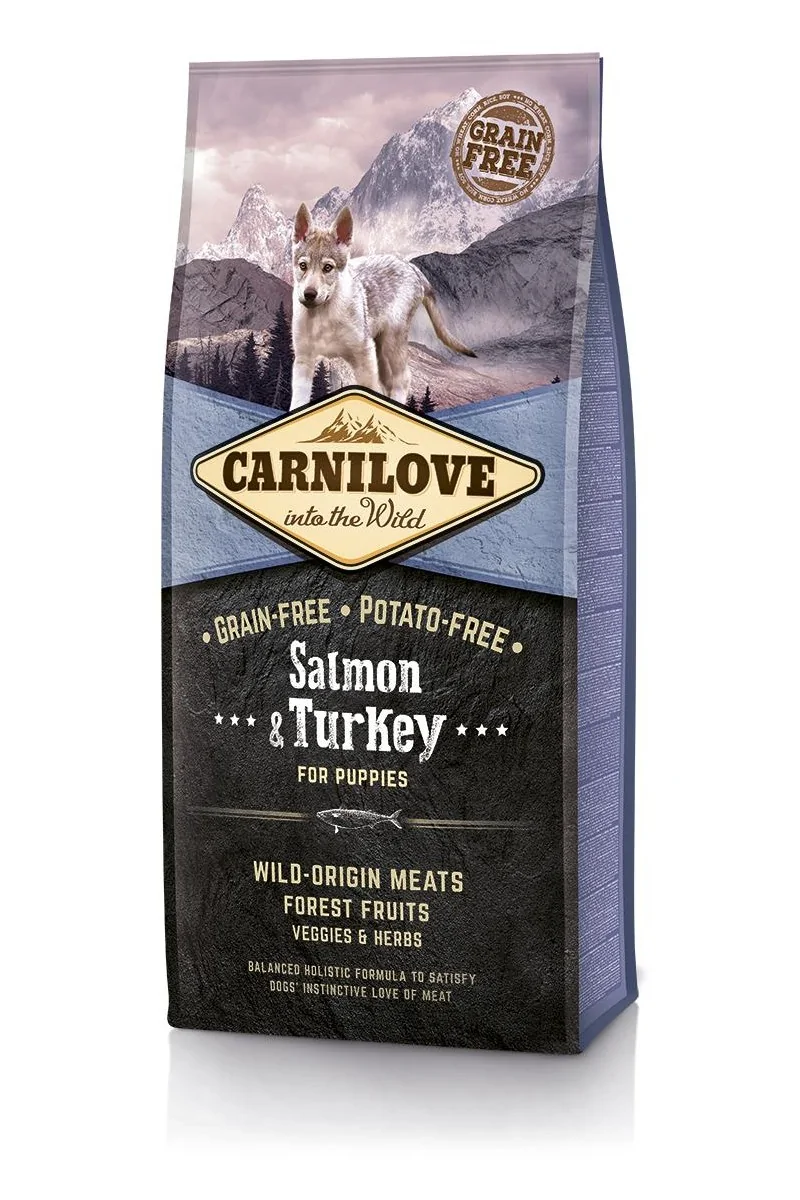 Proteinas Perro Premium Carnilove Canine Puppy Salmon Pavo 12Kg