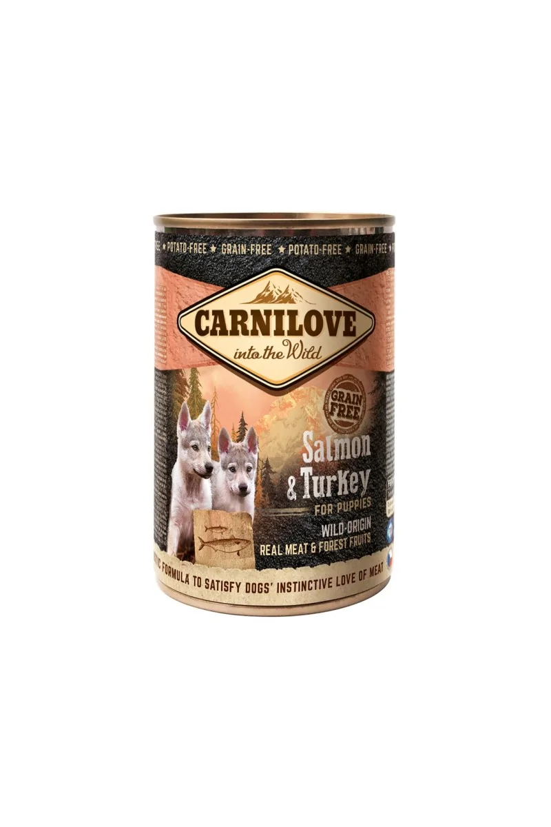 Proteinas Perro Premium Carnilove Canine Puppy Salmon Pavo Caja 6X400Gr