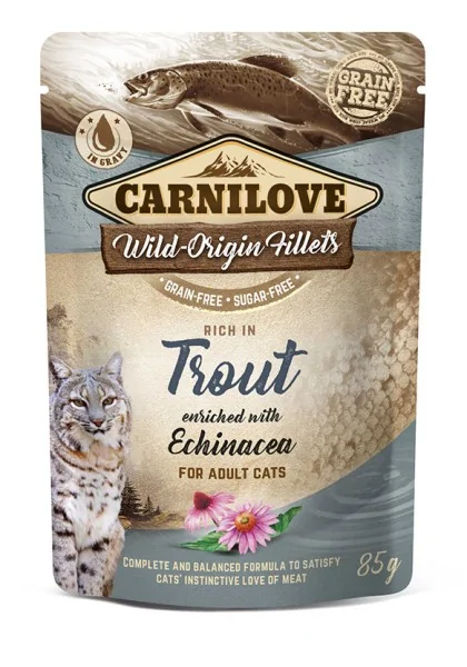 Proteinas Gato Premium Carnilove Cat Pouch Trucha 24X85Gr