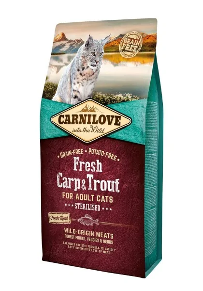 Proteinas Gato Premium Carnilove Feline Adult Fresh Carpa Trucha 6Kg