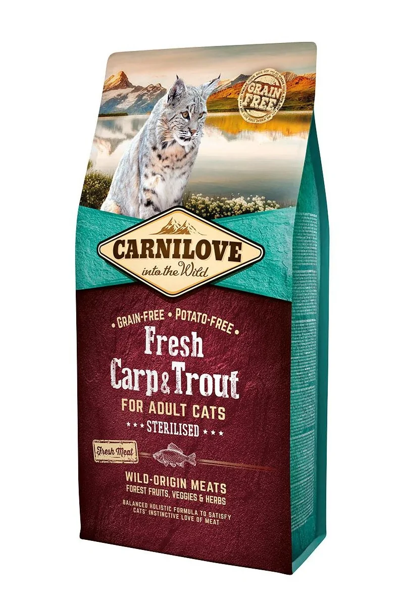 Proteinas Gato Premium Carnilove Feline Adult Fresh Carpa Trucha 6Kg