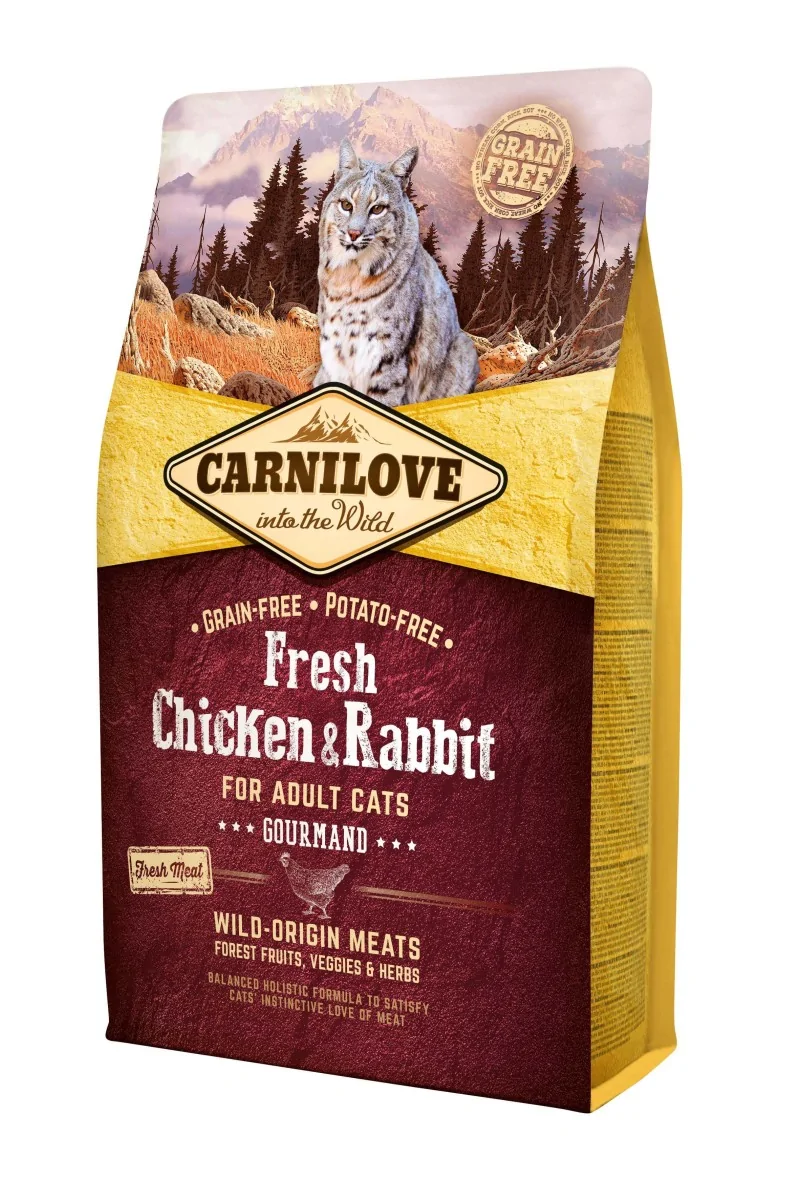 Proteinas Gato Premium Carnilove Feline Adult Fresh Pollo Conejo 2Kg