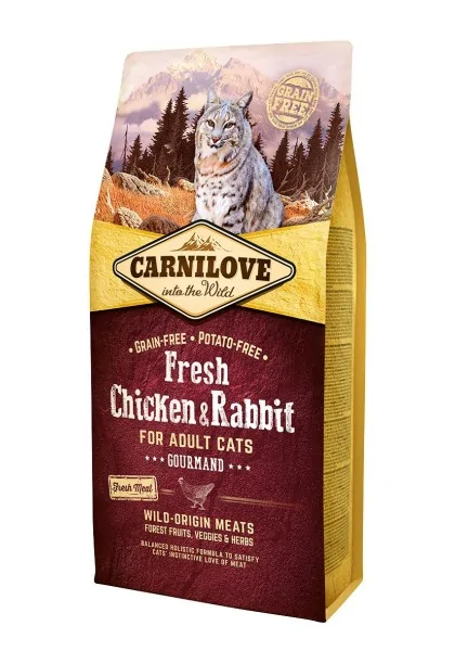 Proteinas Gato Premium Carnilove Feline Adult Fresh Pollo Conejo 6Kg