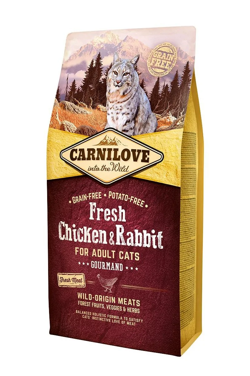 Proteinas Gato Premium Carnilove Feline Adult Fresh Pollo Conejo 6Kg