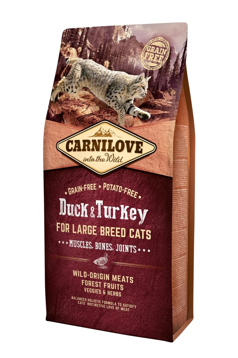 Proteinas Gato Premium Carnilove Feline Adult Large Pato Pavo 6Kg