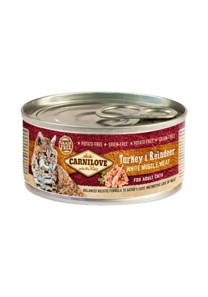 Proteinas Gato Premium Carnilove Feline Adult Pavo Reno Caja 12X100Gr